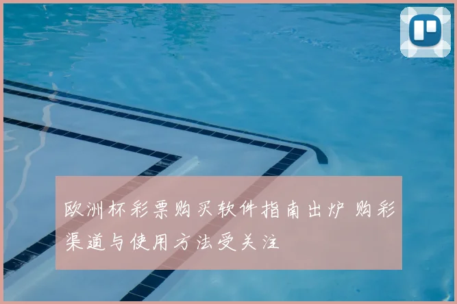 欧洲杯彩票购买软件指南出炉 购彩渠道与使用方法受关注