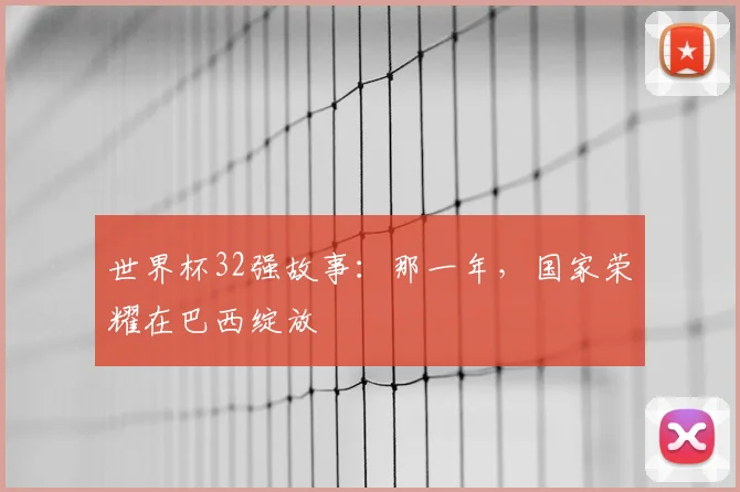 世界杯32强故事：那一年，国家荣耀在巴西绽放
